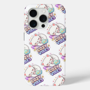 Funda Para iPhone 15 Pro Pegatina de gato con ambiente acogedor   Gato lind