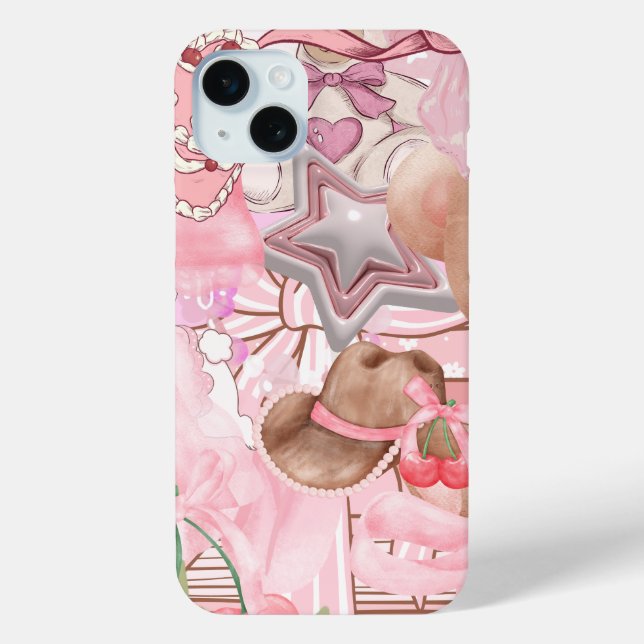 Funda De Case-Mate Para iPhone Pegatinas de Coquette Rosa (Reverso )