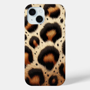 Funda Para iPhone 15 Pekín y chita negra en los lugares de impresión de