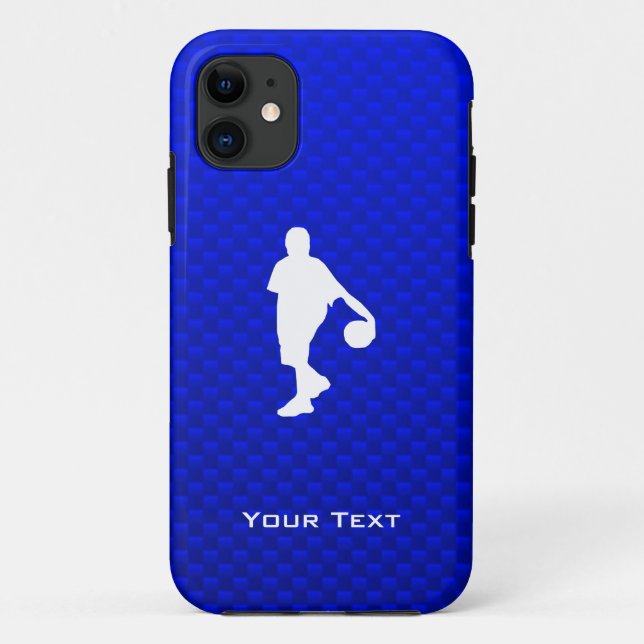 Funda De Case-Mate Para iPhone pelota de baloncesto azul (Reverso)