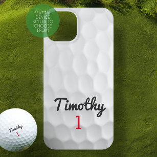Funda Para iPhone 14 De Case-Mate Pelota de golf con número rojo de nombre negro