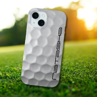 Funda Para iPhone 15 Pelota de golf con texto personalizado