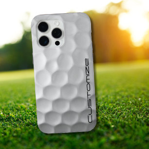Funda Para iPhone 15 Pro Max Pelota de golf con texto personalizado