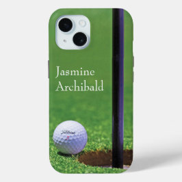 Funda Para iPhone 15 Pelota de golf en el borde de la copa Acercamiento