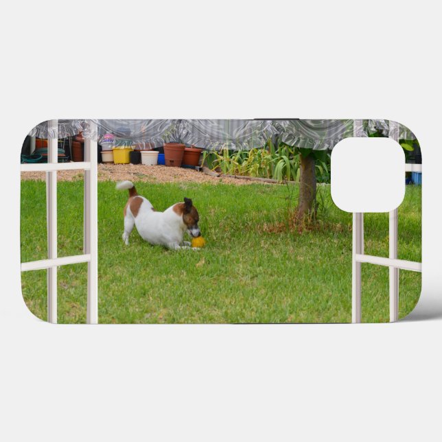 Funda De Case-Mate Para iPhone Pelota de teatro de Fox Terrier, (Reverso (Horizontal))