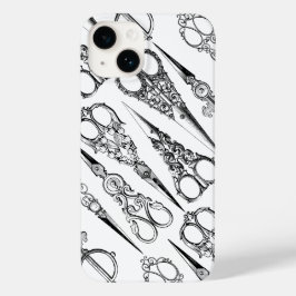 Funda Para iPhone 14 De Case-Mate Peluquería victoriana tijera elegante blanco negro
