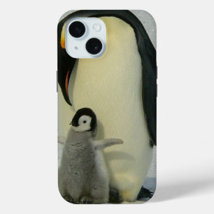 Funda Para iPhone 15 Penguin mirando a la chica