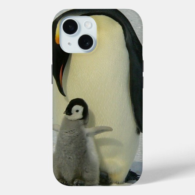 Funda De Case-Mate Para iPhone Penguin mirando a la chica (Reverso )