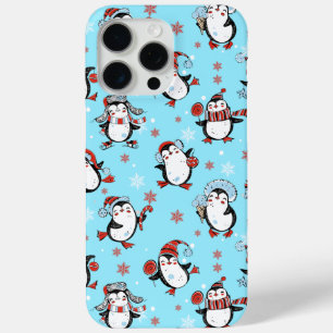 Funda Para iPhone 15 Pro Max Penguin, Navidades divertidos