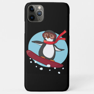 Funda Para iPhone 11 Pro Max Penguin Snowboarding
