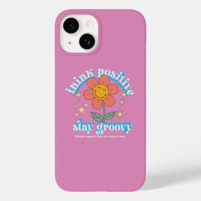 Funda De Case-Mate Para iPhone Pensar en el lema de Stay Groovy (Reverso )