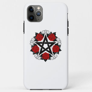 Funda Para iPhone 11 Pro Max Pentagram con rosas rojas