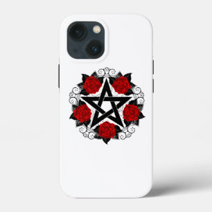 Funda Para iPhone 13 Mini Pentagram con rosas rojas