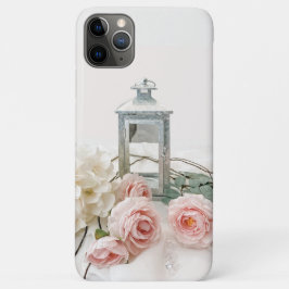 Funda Para iPhone 11 Pro Max peonías rosadas y hortensias blancas