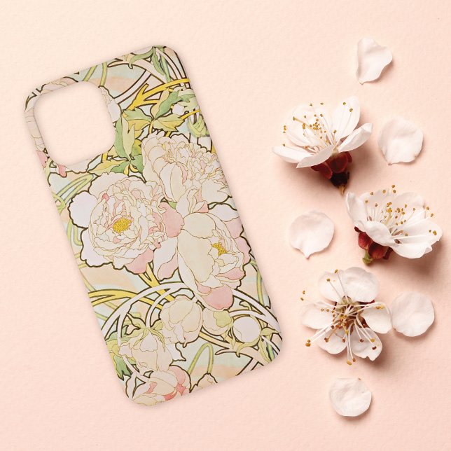 Funda De Case-Mate Para iPhone Peonies Floral Alphonse Mucha (Subido por el creador)