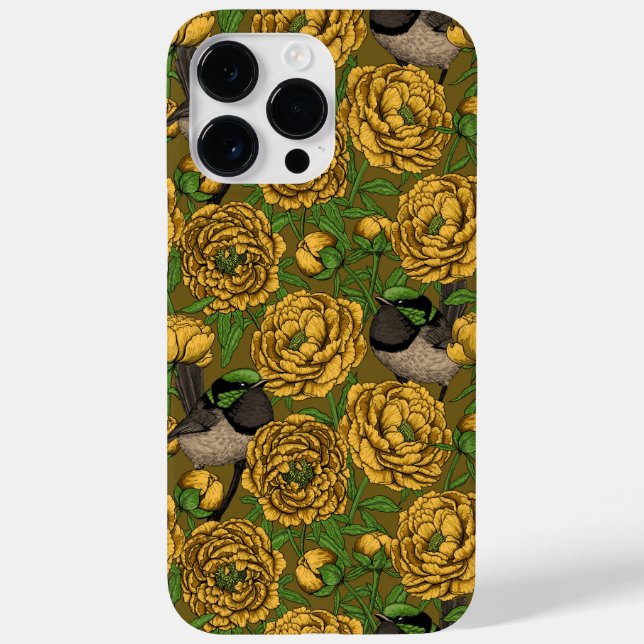 Funda De Case-Mate Para iPhone Peonies y wrens (Reverso)
