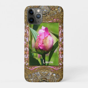 Funda Para iPhone 11 Pro Peony Bud Monograma
