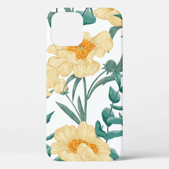Funda De Case-Mate Para iPhone Peony Claire de Lune presenta un patrón impecable. (Reverso )