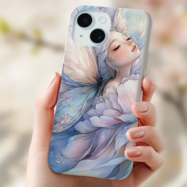 Funda De Case-Mate Para iPhone Peony Of The Dawn (the Iphone 13 mini with the image of Peony of the Dawn shown in the hand of a young woman)
