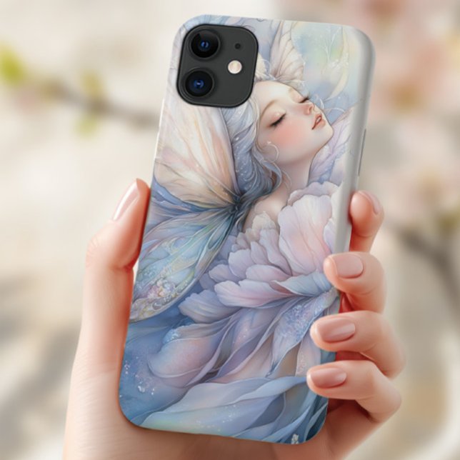 Funda De Case-Mate Para iPhone Peony Of The Dawn (the Iphone 11 with the image of Peony of the Dawn shown in the hand of a young woman)