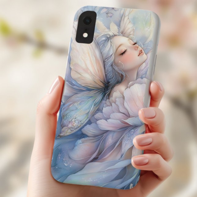 Funda De Case-Mate Para iPhone Peony Of The Dawn (the Iphone XR with the image of Peony of the Dawn shown in the hand of a young woman)