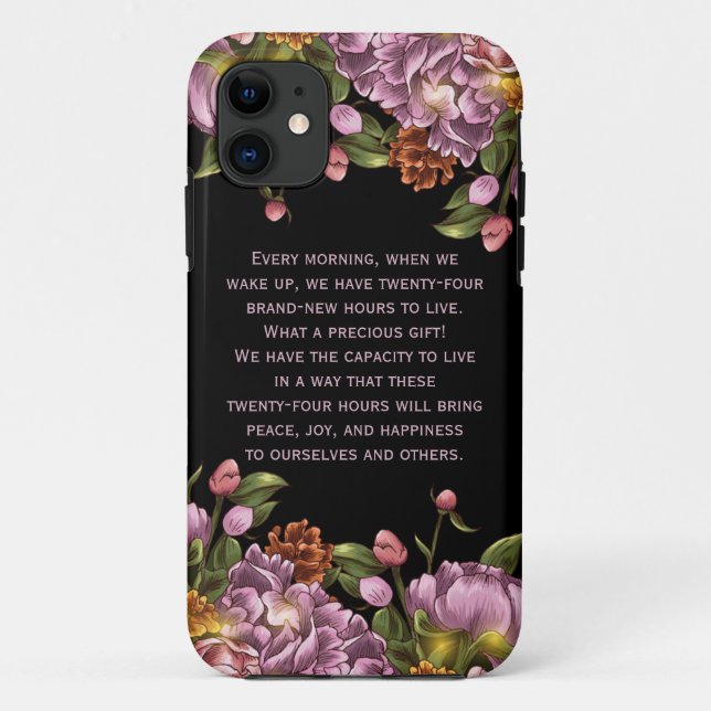 Funda De Case-Mate Para iPhone Peony rosado personalizado femenino floral (Reverso)