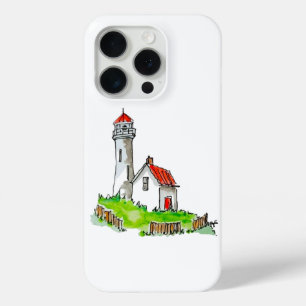 Funda Para iPhone 15 Pro Pequeña acuarela de faro