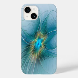 Funda Para iPhone 14 De Case-Mate Pequeña belleza arte fractal moderno azul dorado F