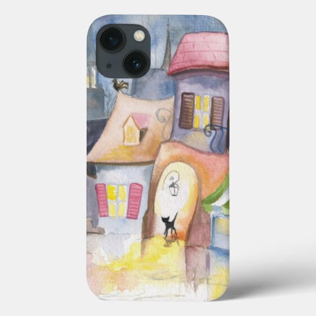 Funda De Case-Mate Para iPhone Pequeña ciudad por la noche (Reverso)