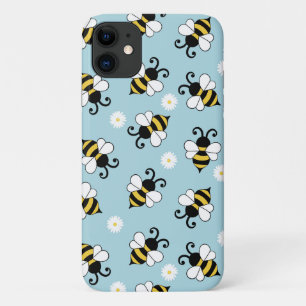 Funda Para iPhone 11 Pequeñas abejas y flores de margarita