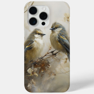 Funda Para iPhone 15 Pro Max Pequeñas Aves Azules Compañeros de Chatty