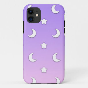 Funda Para iPhone 11 Pequeñas estrellas blancas y patrones de lunas
