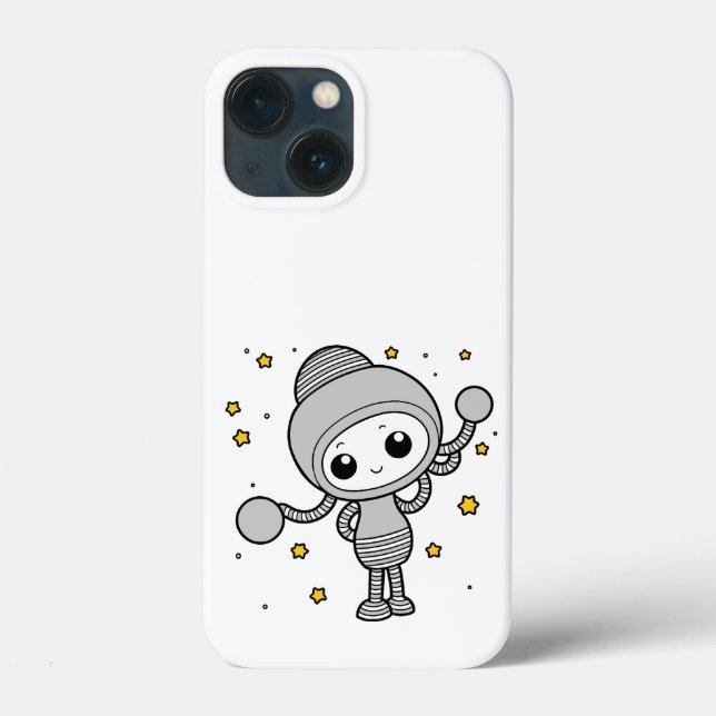 Funda De Case-Mate Para iPhone Pequeño alienígena sonriente ilustracion personali (Reverso )