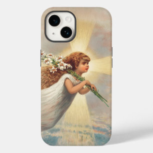 Funda Para iPhone 14 De Case-Mate Pequeño ángel bebé sosteniendo lirios