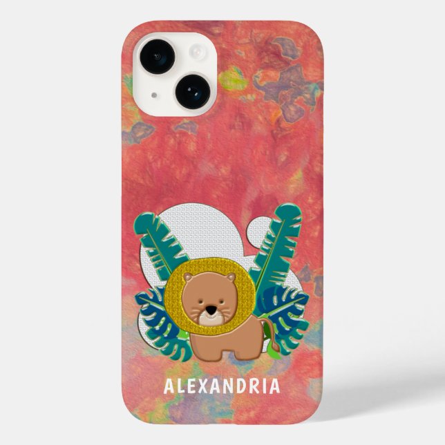 Funda De Case-Mate Para iPhone Pequeño bebe león jungla animal personalidad moder (Reverso )