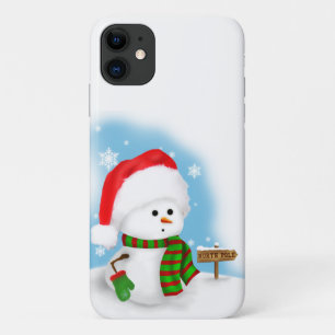 Funda Para iPhone 11 Pequeño caso del iPhone 4 del muñeco de nieve