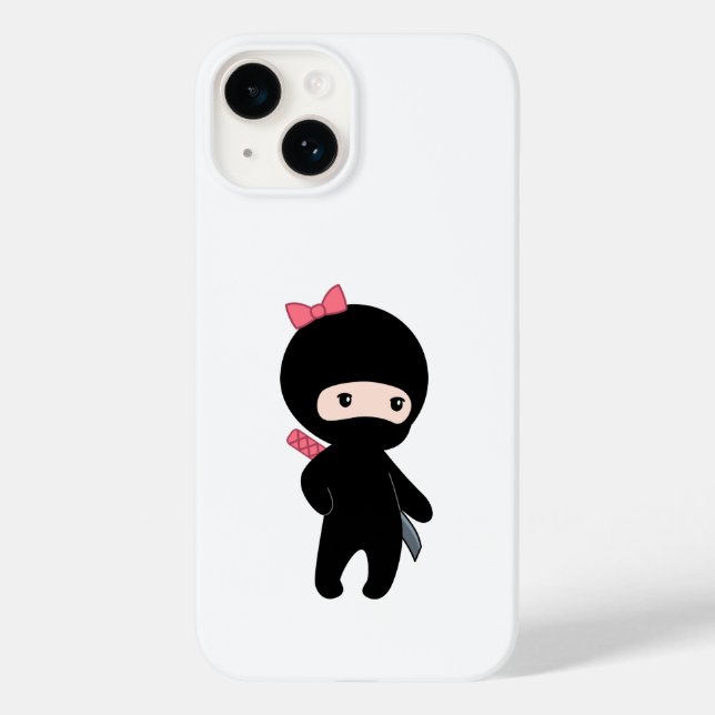 Funda De Case-Mate Para iPhone Pequeño Chica Ninja (Reverso )