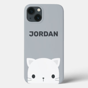 Funda Para iPhone 13 Pequeño gato con nombre personalizado