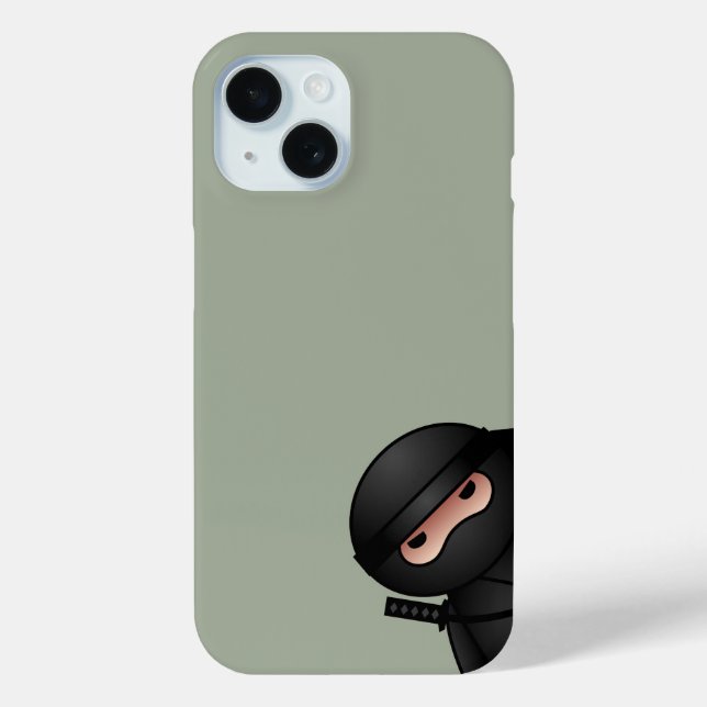 Funda De Case-Mate Para iPhone Pequeño guerrero de Ninja en verde sabio (Reverso )