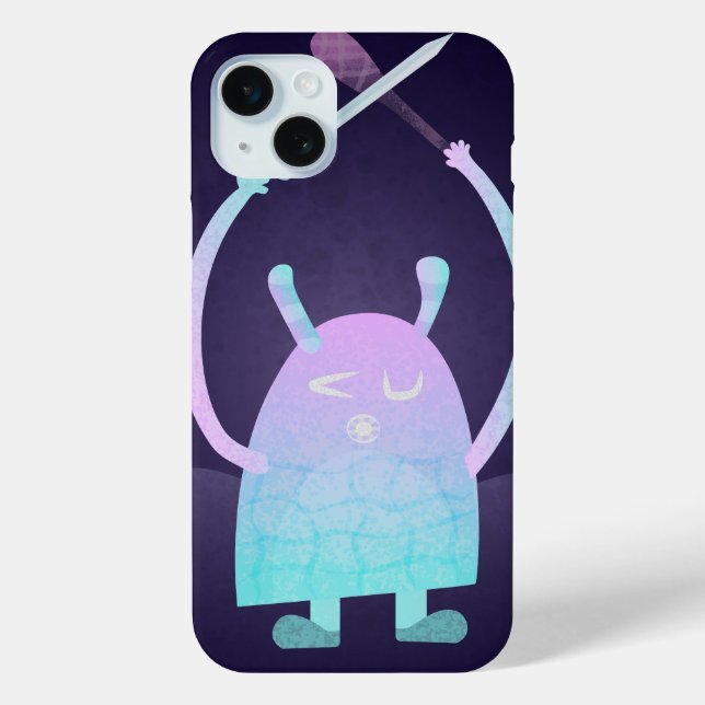 Funda De Case-Mate Para iPhone Pequeño Monstruo Azul (Reverso )