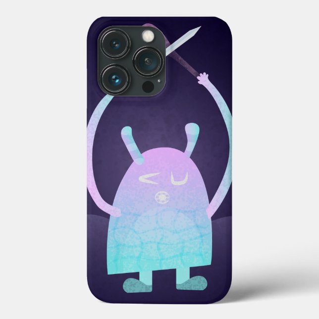 Funda De Case-Mate Para iPhone Pequeño Monstruo Azul (Reverso )