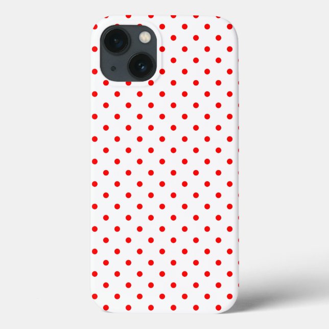 Funda De Case-Mate Para iPhone Pequeño patrón de puntos de la polka roja (Reverso)