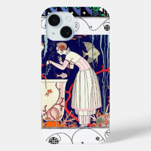 FUNDA PARA iPhone 15 PEQUEÑO PESCADO, MODA DE BELLEZA ART DECO