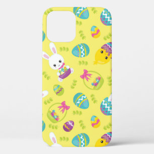 Funda Para iPhone 12 Pequeño regalo de patrón de huevo de conejo de P