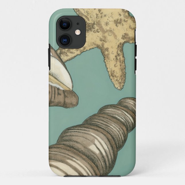 Funda De Case-Mate Para iPhone Pequeño trío de conchas en Verde azulado (Reverso)