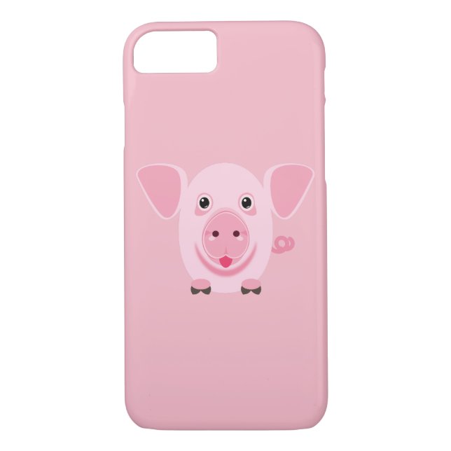 Funda De Case-Mate Para iPhone Pequeño y lindo cerdo rosa (Reverso)