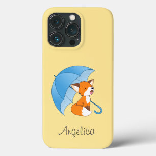 Funda Para iPhone 13 Pro Pequeño zorro somnoliento bajo el paraguas