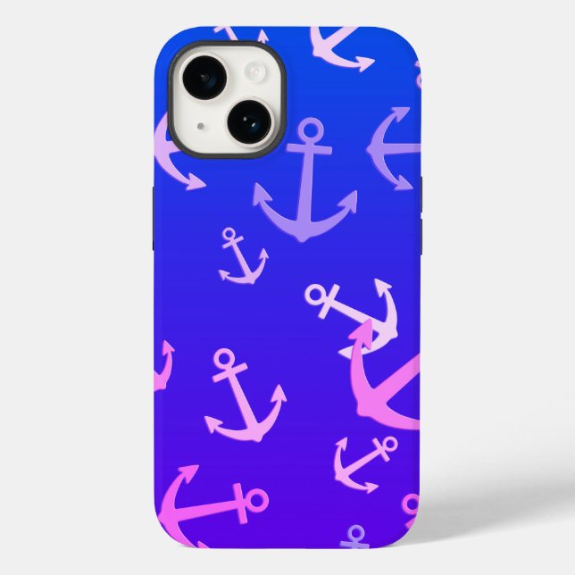 Funda De Case-Mate Para iPhone Pequeños ángulos pequeños en la cubierta azul/ púr (Reverso )