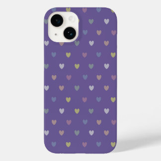 Funda Para iPhone 14 De Case-Mate Pequeños corazones de polka en morado ultrvioleta