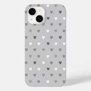 Funda Para iPhone 14 De Case-Mate Pequeños corazones de polka en tonos grises
